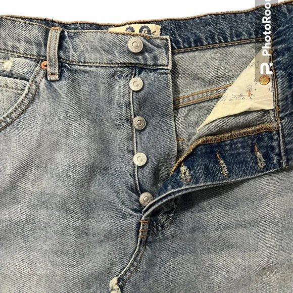 Free People Light Wash Denim Skirt - Picture 4 of 8